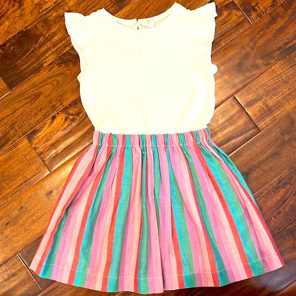 CrewCut flutter sleeve, rainbow dress 🌈